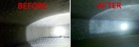 Side-by-side comparison showing cloudy headlight before restoration and clear bright headlight after professional cleaning and restoration service.