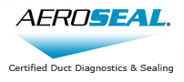 AeroSeal logo with tagline 'Certified Duct Diagnostics & Sealing' in blue and gray text.