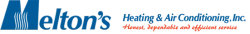 Melton's Heating & Air Conditioning, Inc. logo with blue text and tagline 'Honest, dependable and efficient service.'